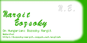 margit bozsoky business card